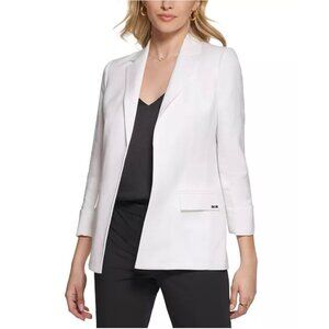Calvin Klein Open Front Linen Jacket EUC